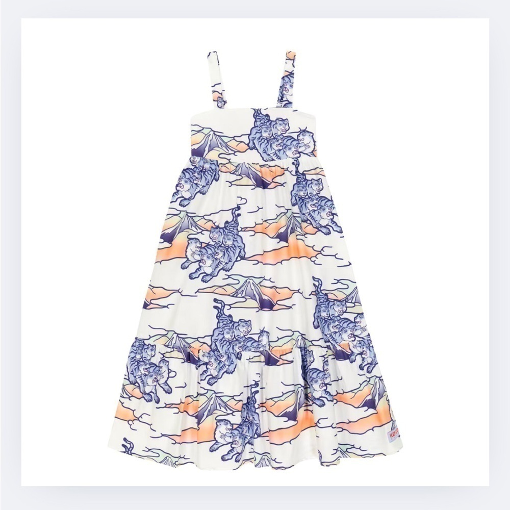 KENZO Blue and Orange Printed Dress